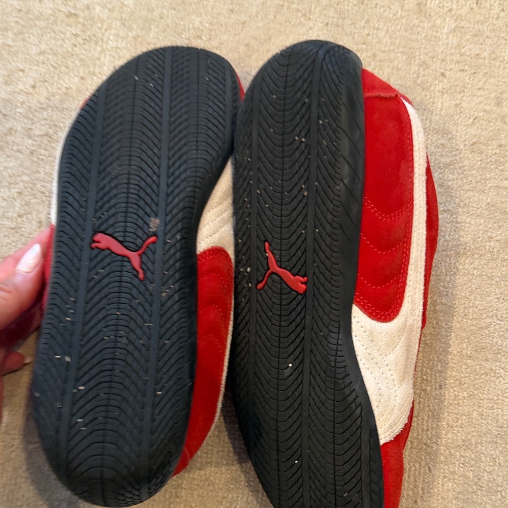 Puma Red and White Suede Sneakers - Picture 3 of 3